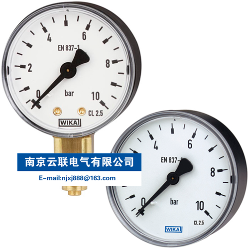 WIKA 111.10, 111.12 波登管壓力表，銅合金材質(zhì) 軸向安裝，標準